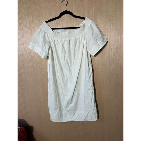 J.Crew White Cotton Off The Shoulder Dress Womens Size 12‎ Casual - Picture 1 of 5